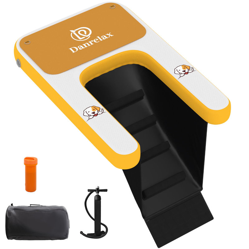 Rampe gonflable pour bateau pour chien, Moyen (H 5,9 po x l 47,24 po x P 31,5 po)