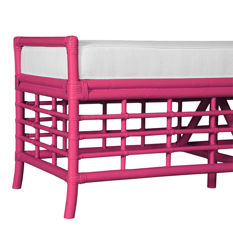 Luna Upholstered Bench, Hot Pink