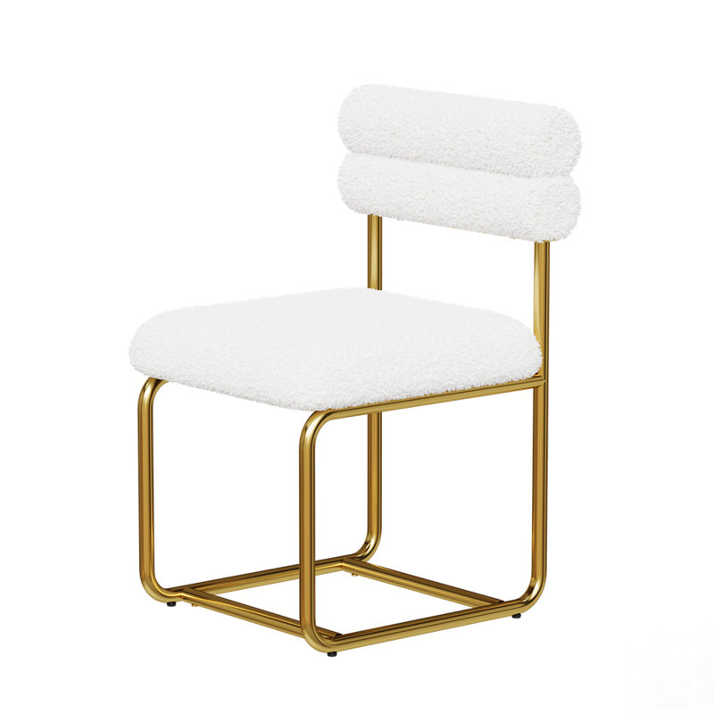 Ensemble de deux chaises de salle à manger en tissu Teddy