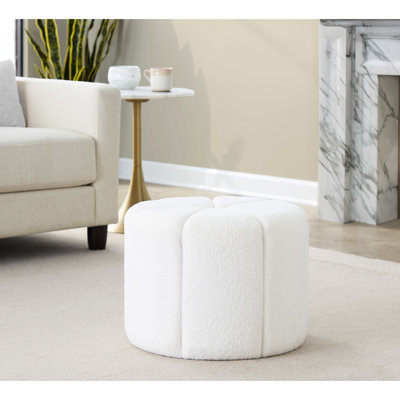Tissu blanc de style contemporain au look texturé élégant, rembourrage en mousse, L 20 po x l 20 po x H 15 po, polyvalent, aucun assemblage requis, capacité de 250 lb, utilisation intérieure avec style, surface, assemblage,