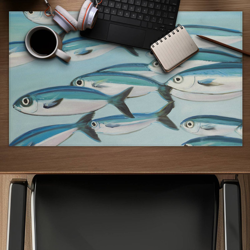 Small fish of caesio caerulaurea - 14.00"x24.25" Desk mat