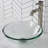 Frosted Glass Circular Vessel Bathroom Sink with Faucet-3940504