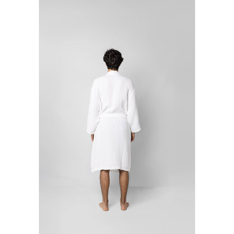 Muslin Cotton Kimono, XXL, White
