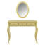 Meuble-lavabo de luxe avec miroir ovale, 3 tiroirs et sculptures complexes -1346782137