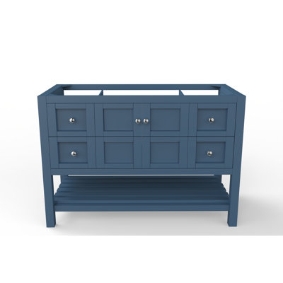 Anneus 48â Bathroom Vanity (Base Only) -  CastelloUSA, CB-VEN-48BLU-CHR-VBO