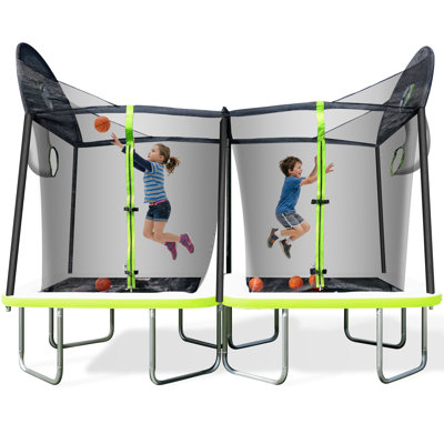 Battle Ball 12' Rectangle Trampoline with Safety Enclosure