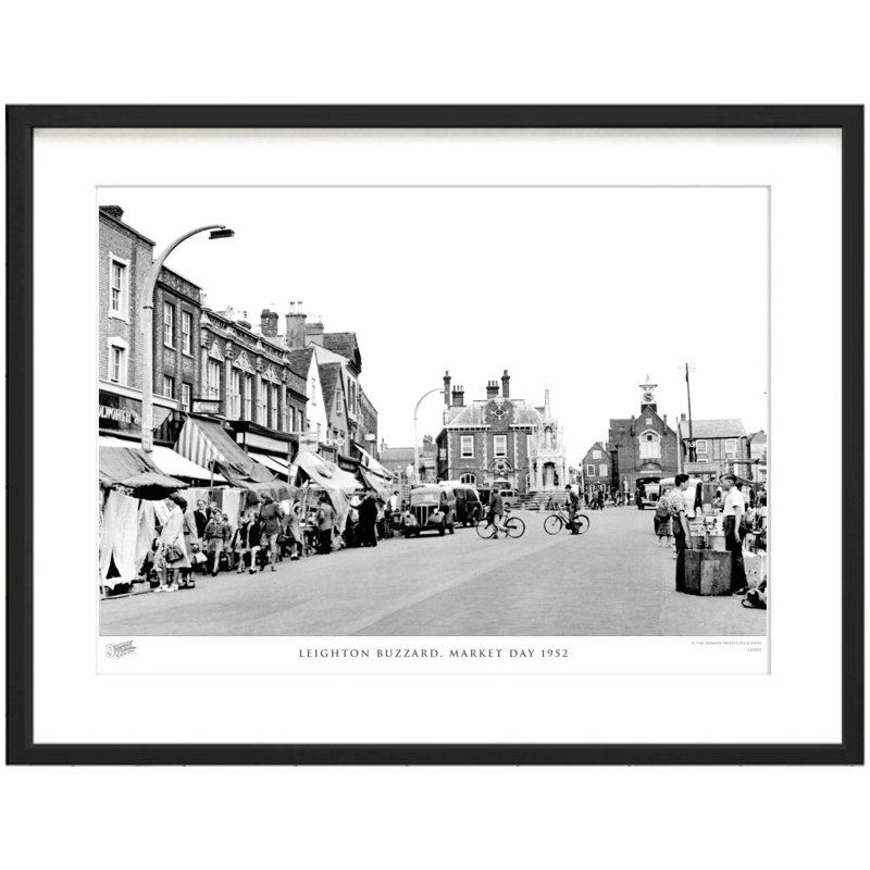 Leighton Buzzard, Market Day 1952 - Single Picture Frame Print, 60cm H X 80cm W x 2cm D