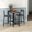 Table de bar à hauteur de comptoir et chaises pour 2, table de cuisine industrielle grise, coin-repas encombrant pour petits espaces, salle à manger attrayante