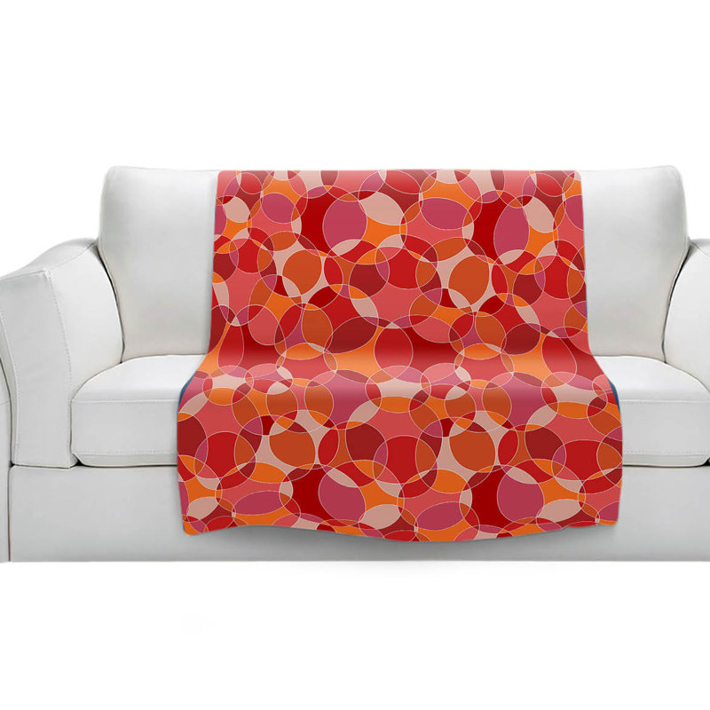 Couverture sherpa doux à bulles rouges, l 68 po x L 80 po