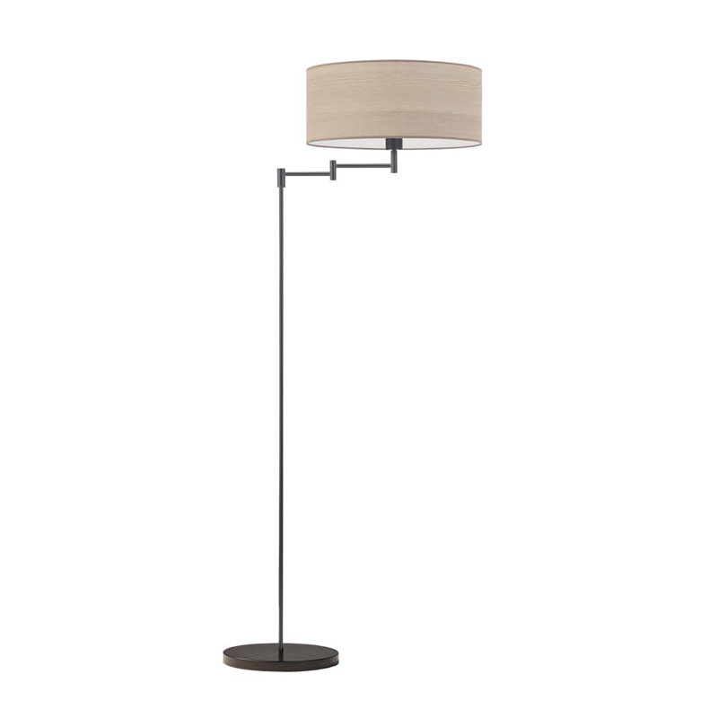 Blaydon 155cm Swing Arm Floor Lamp, Black, Beige