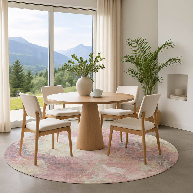 Premium Machine Washable Verlin AMF1785 Abstract Rug, Round 8'