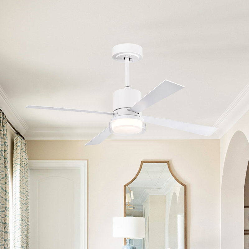 Kessia 48'' Ceiling Fan with LED Lights, White