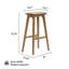 Tabouret de bar tapissier Beryl (30 po) - paquet de 4, cuir de polyuréthane pacane / caramel-96615135-96615134-96615122