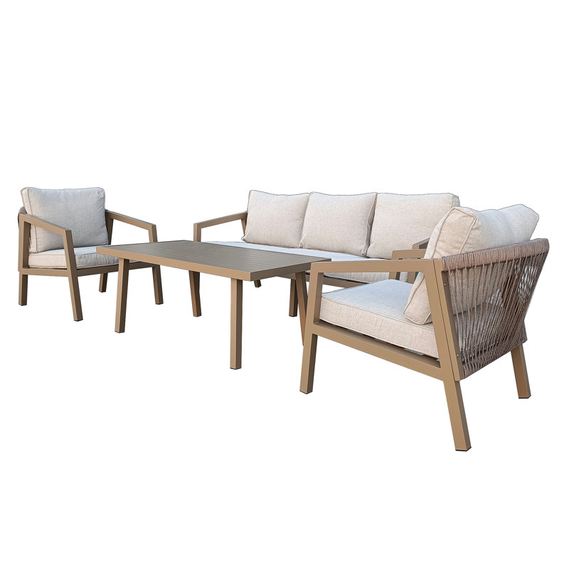 60cm Wide U-Shaped Patio Sofa with Cushions