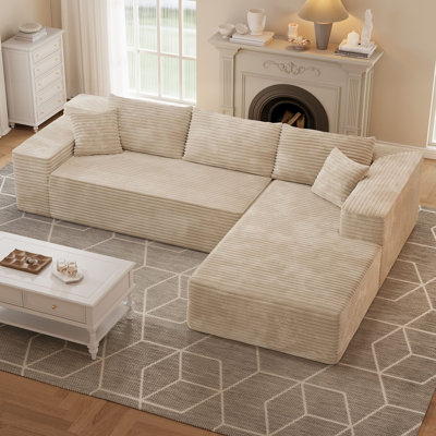 No Assembly Required 2 - Piece Corduroy Sofa by Mercer41