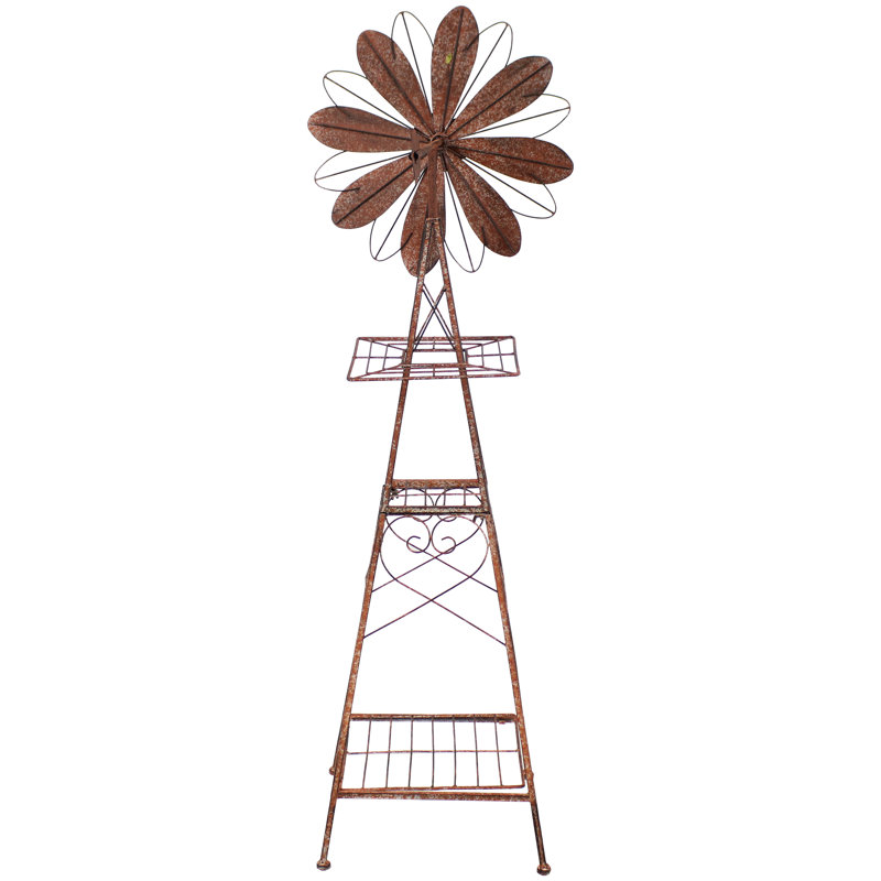 Amrhein Rustic Windmill Steel Garden Statue