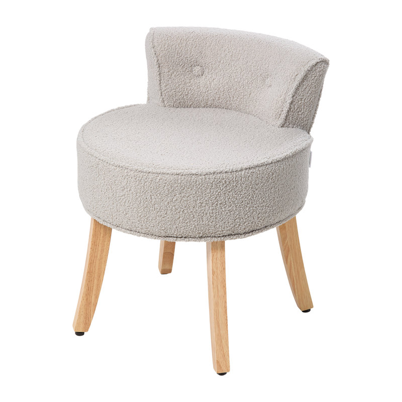 Plywood Accent Stool, Grey, Teddy