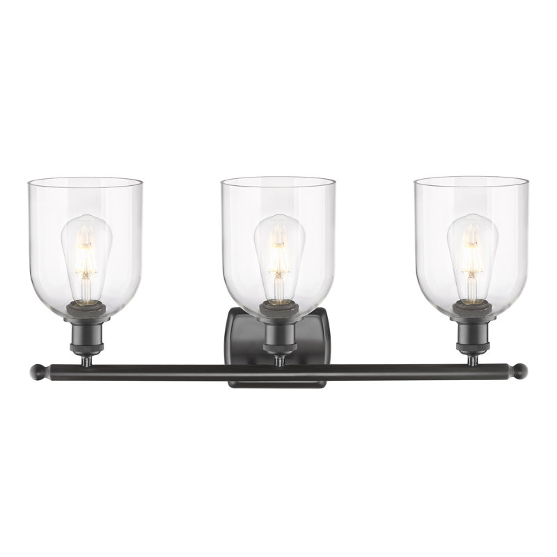 Meuble-lavabo à 3 lumières 26 po Ballston Anacaren, Bronze frotté à l'huile, Clair