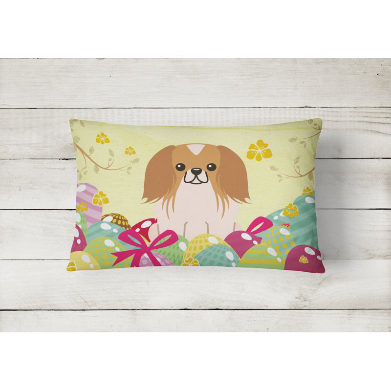 Coussin pékinois de pâques œufs, Brun / Blanc