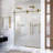 56"-60"W*72" H Frameless Single Sliding Shower Door – 5/16" (8Mm) Clear Tempered Glass, Bypass Design With Brushed Gold Finish-123210278