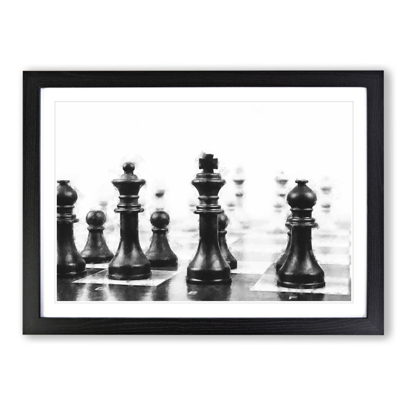 Chess Pieces Vol.2 - Picture Frame Photograph, 27cm H x 36cm W x 2cm D, Black Framed