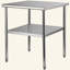 Table de préparation en acier inoxydable, 30 x 30 x 36 pouces, capacité de charge de 800 lb, table de travail en métal robuste avec tablette et pieds réglables, poste de travail commercial pour la cuisine, le garage et la cour arrière
