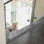 Clear Freestanding Pet Gate with Door-912308567