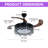 Modern 42" Ceiling Fan With Led Light & Remote Control, Bluetooth Speaker, 3 Speeds, Timer