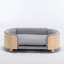 Lit pour chien surélevé de style scandinave avec pattes en bois massif et dossier en bois courbé, coussin en velours-16390600-16390645