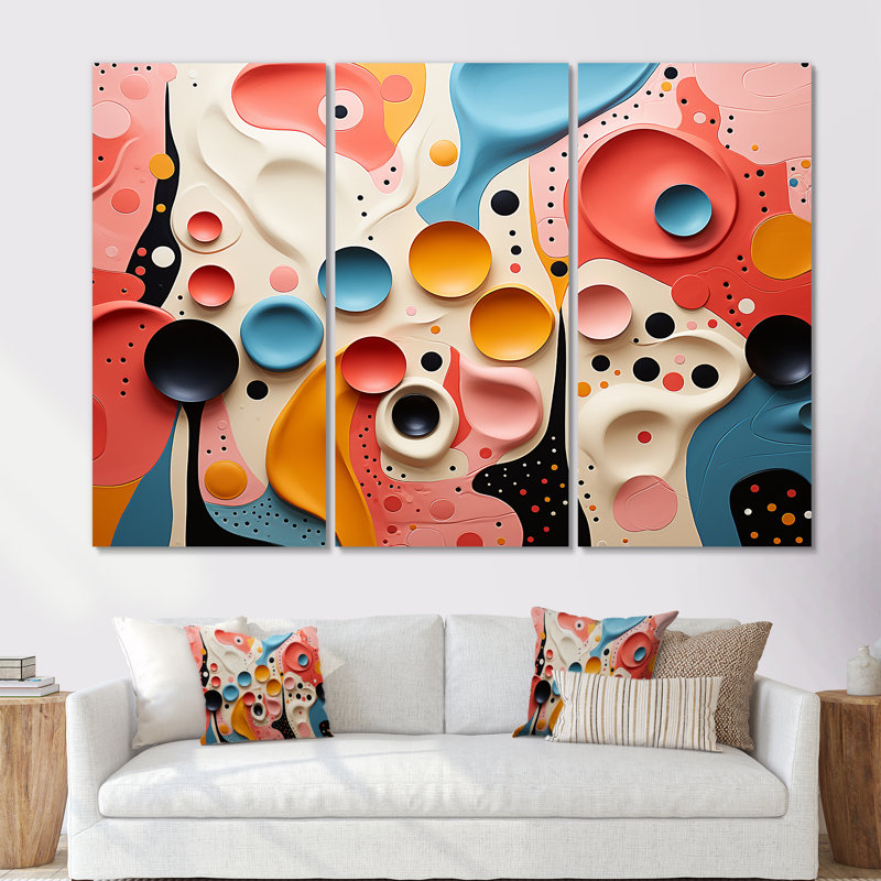 Tourbillon d'art coloré abstrait coloré I - décoration murale abstraite, Toile tendue, H 40 po x l 61 po x P 1 po