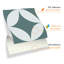 Ashim Melvin Blue Grey Geometric Retro Tile Sticker Set - 15 cm x 15 cm - 24 pcs