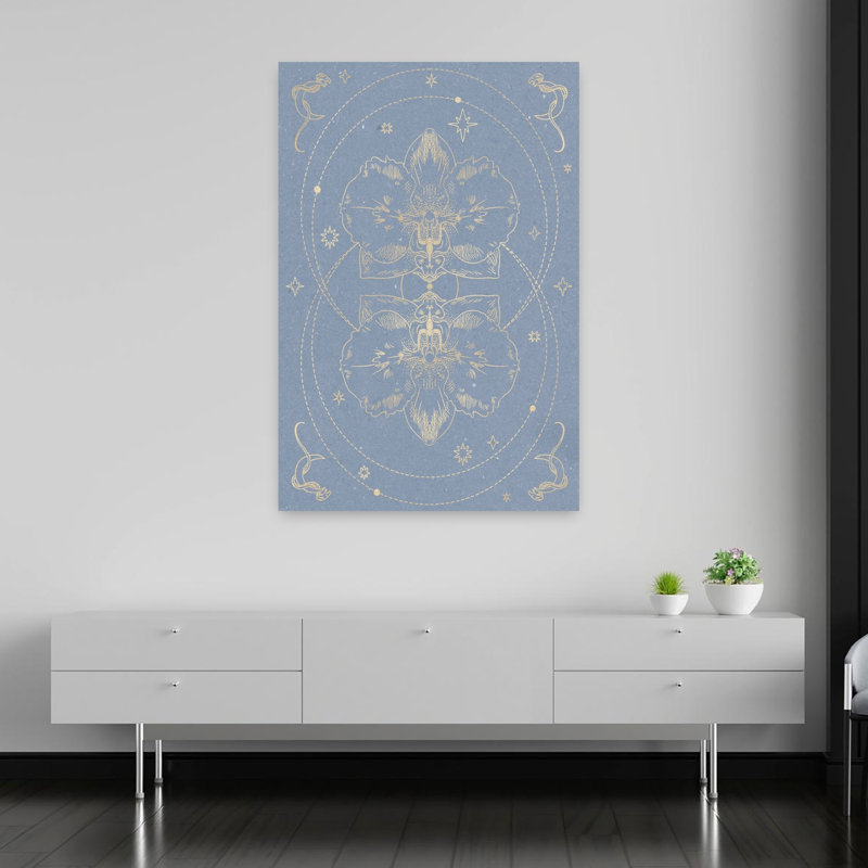 The Mystical Orchid Mystical Abstract Contemporary Orchid Snake Flower Landscape Wall Art by NKTN - Wrapped Canvas Print