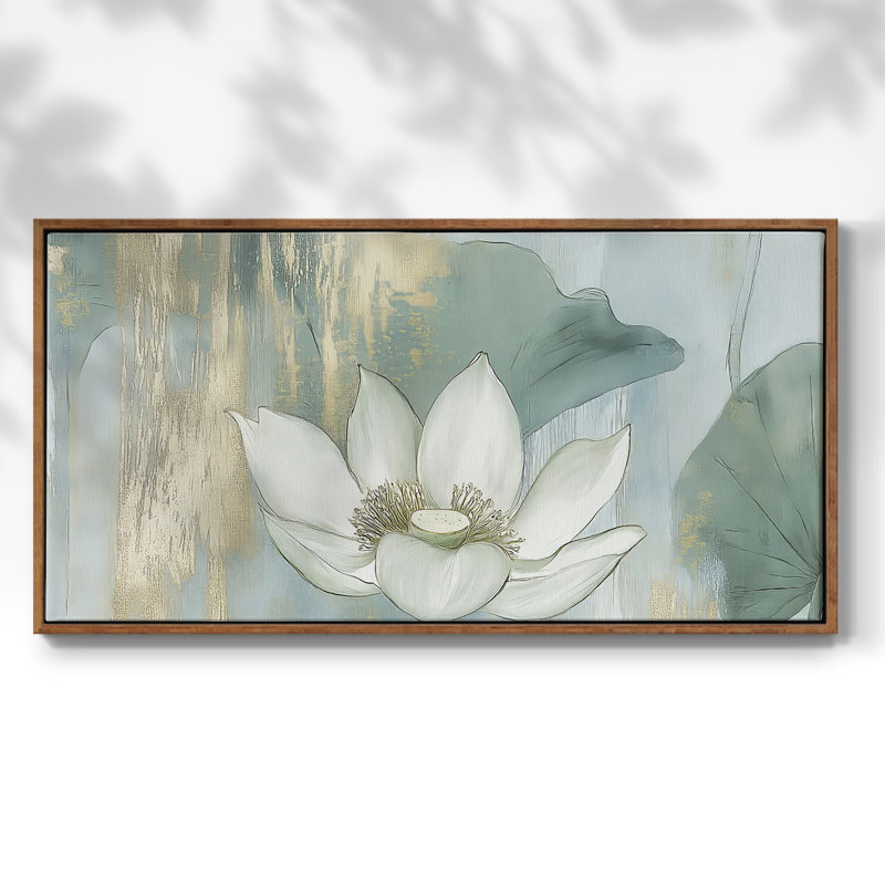 Botanical Series-CCDCLXIV- Toile tendue avec châssis tendue, prête à être accrochée, H 21 po x l 41 po, Noyer