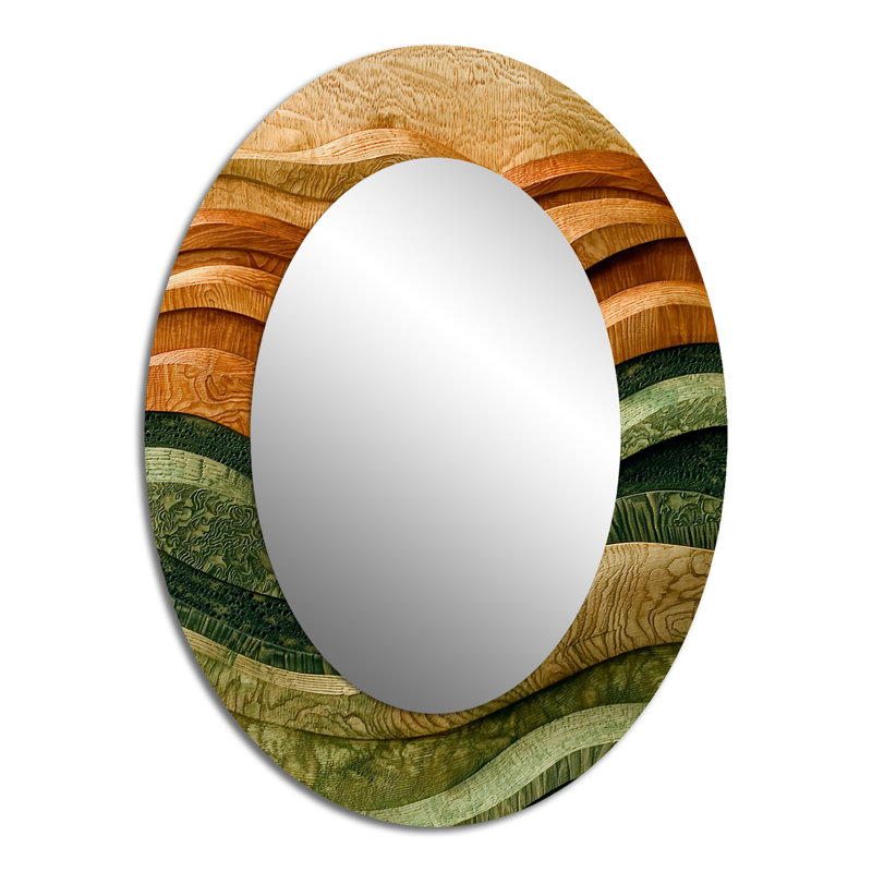 Miroir mural ovale vert, 40 po x 30 po