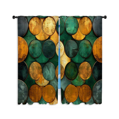 Circle Array Visual Room Darkening Curtain Pair
