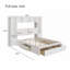 Pine Wood Platform Bed With All-In-One 2 Nightstand, Storage Shelf And Cabinet Bookcase With 2 Charging Stations-1914650620