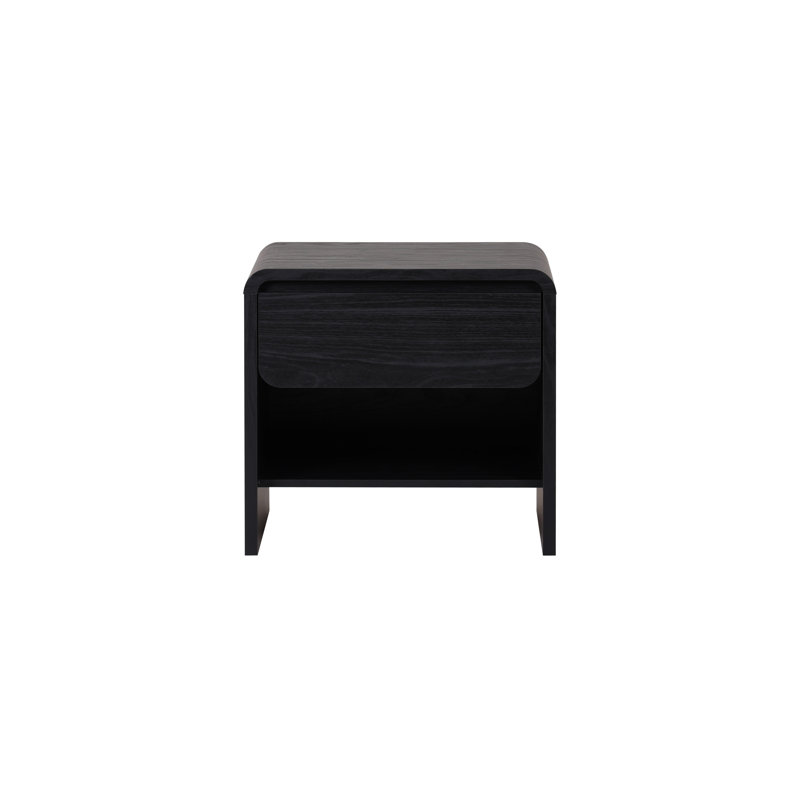 Rickie 1-Drawer End Table with Storage, Black