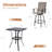 3 Pieces Patio Bar Set with Square Bar Table and 2 Textilene Swivel Bar Chairs