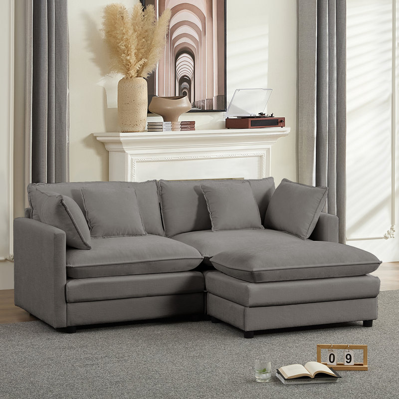 Canapé modulaire Boneless, Gris clair