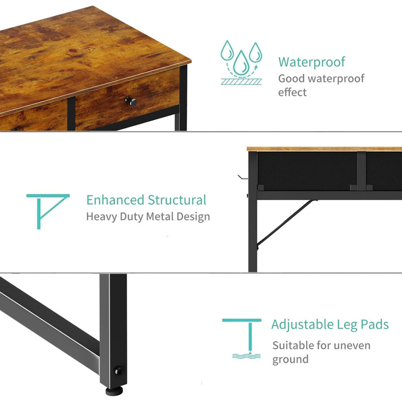 Metal Base Computer Desk