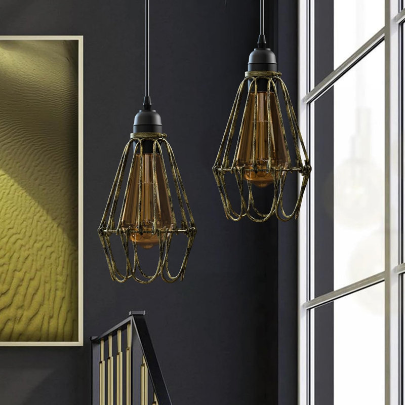 Annjelica 10cm H Metal Empire Lamp Shade, Brushed Brass