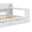 Lit de jour en L en bois avec armoires de rangement et tiroirs de rangement, lit multifonctionnel avec bureau d'étude-43212851-43212850