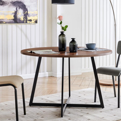 Carpi Round with Steel Base Dining Table