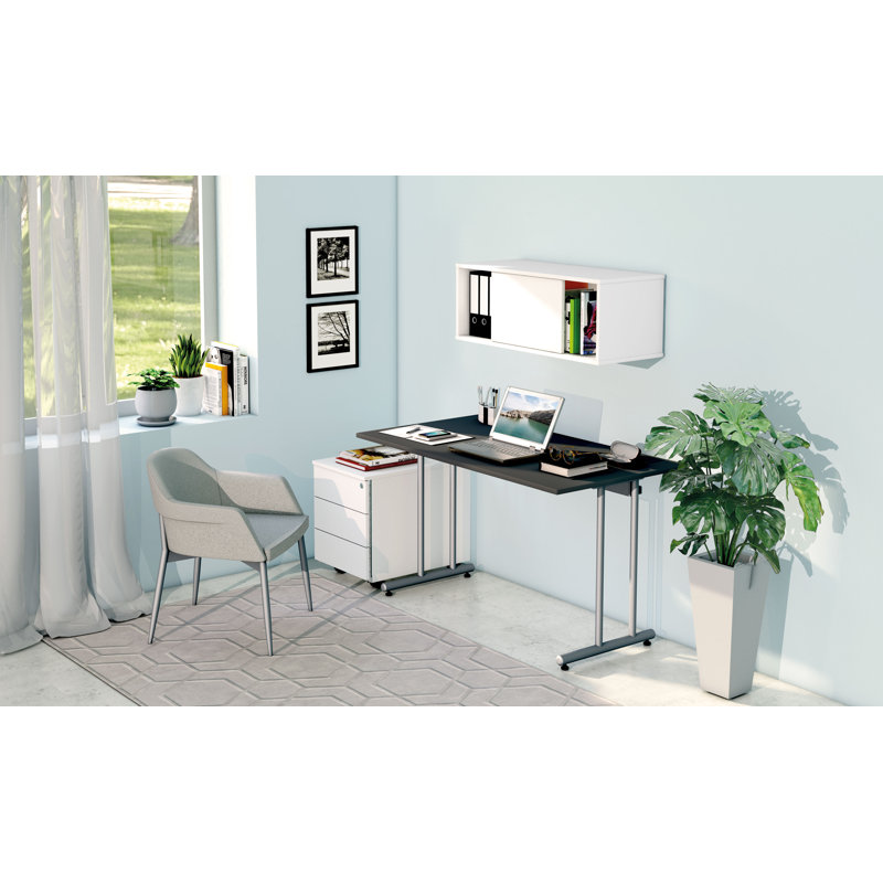 Smart Office Desk, 75cm H x 120cm W x 65cm D, Anthracite