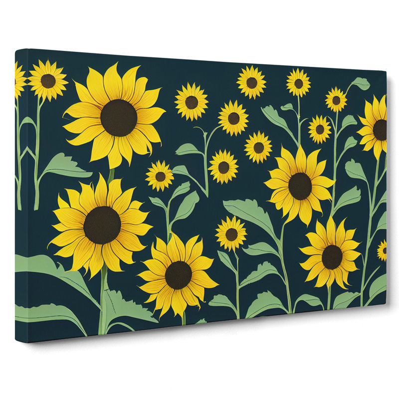 Radiant Sunflower Field - Wrapped Canvas, 50cm H x 76cm W x 3cm D