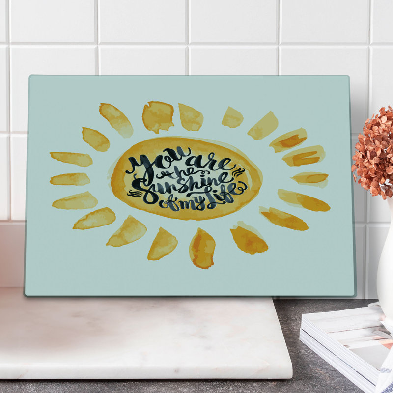 Planche à découper jaune Ambesonne grande taille effet aquarelle orange soleil noir