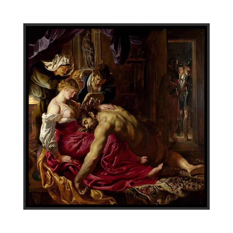 «Samson and Delilah» par Peter Paul Rubens, reproduction d'art sur toile, H 18 po x l 18 po x P 1,5 po, Toile avec cadre noir