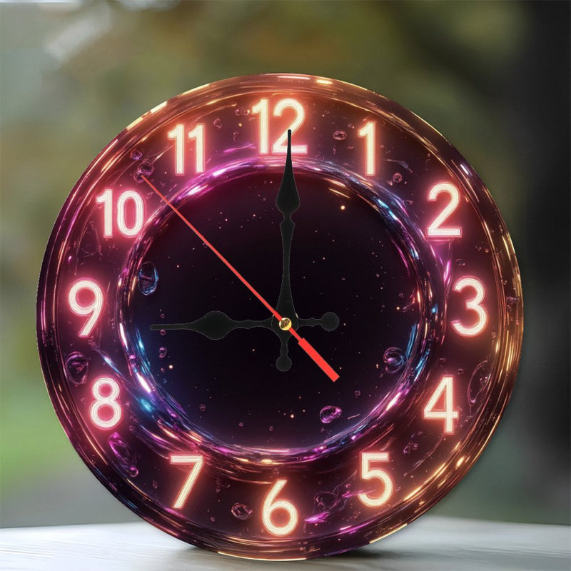 Horloge brillante avec étoiles cosmiques