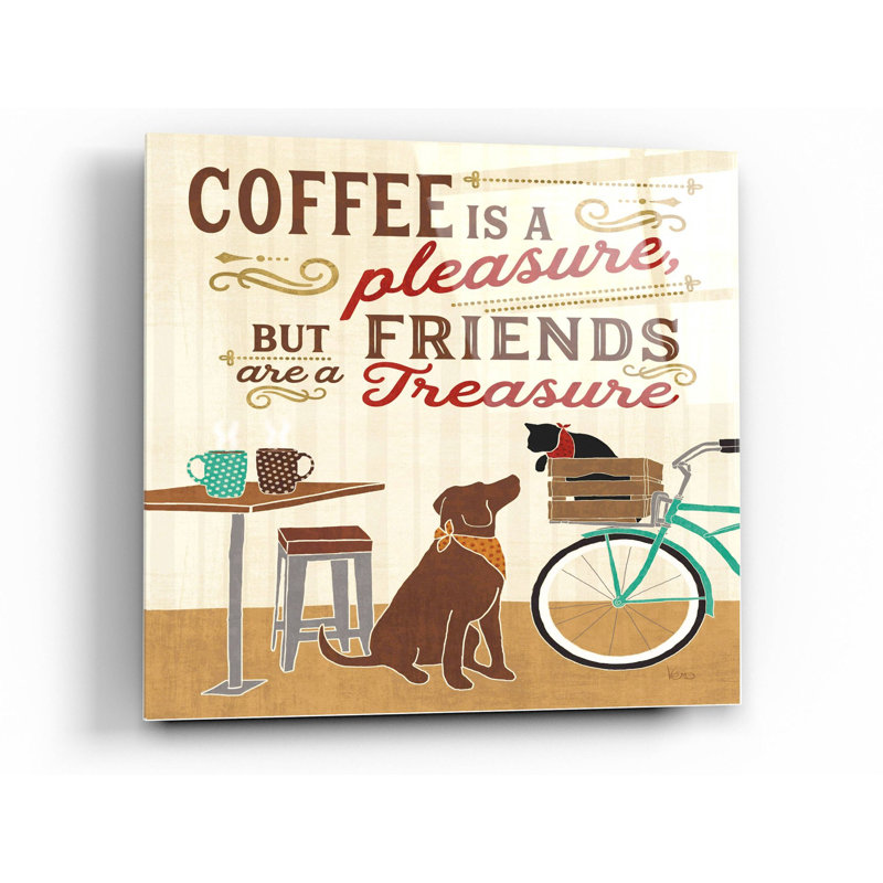 «Coffee and Friends II» par Veronique Charron, art mural en verre acrylique