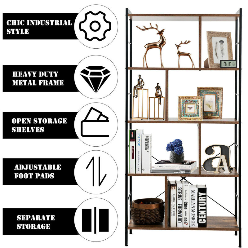 Macfarlane 155 cm H x 74 cm W Steel Bookcase